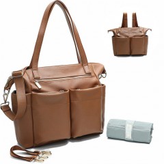 Waterproof Durable High Quality Nappy Baby Bag Wholesale Leather Diaper Bags for Travel  Outdoor  Ho图1