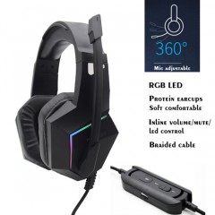 Vibration RGB LED Gaming Headphone Computer Headset with CE Certificate图1