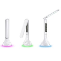 Voice Control LED Desk Lamp  Eye-Caring and Dimmable Table Light  Built-in Battery Office Lamp  Alar