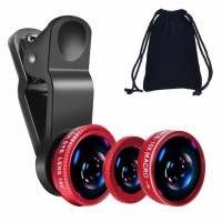 Clip 3-in-1 Wide Angle Macro Lens Camera Kits Mobile Fish Eye Lens for iPhone Xr Xs / Max