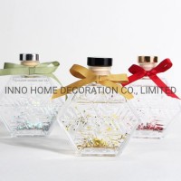 Snow Flower Glass Scent Bottle 140ml Xmas Ribbon Decoration Fragrance Diffuser Scent