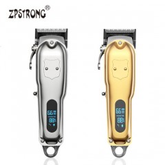 New Professional All Metal Electric Barber Hair Trimmer Cordless Rechargeable LCD Hair Clipper Manuf图1