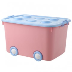 Large Plastic Stackable Organizer Storage Box Container Bin with Lid and Wheels for Kids Toys  Cloth图1