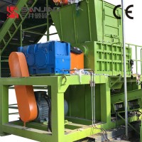 Double Shaft Waste Paper Tire Rubber Metal Scrap Wood Lump Barrels Drums Pipe and Plastic Shredder f