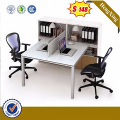 L Shape Wooden Metal Steel Leg Desk Office Facing Laptop Staff Workstation (HX-8NR0046)图1