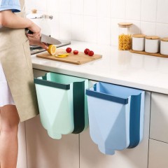 Creative Folding Trash Can Kitchen Car Wall-Mounted Outdoor Garbage Sorting Plastic Storage Bin图1