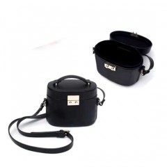 Luxury Black Leather Lady's Bag Storage Box Bag (8247)图1