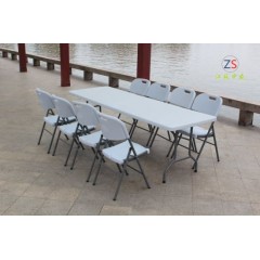 HDPE 8FT Whole Resin Folding Table Outdoor Furniture图1