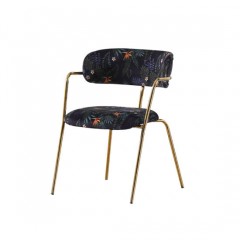 Velvet Dining Chair / Golden Legs Chair / Armrest Chair / Chair / Restaurant Chair / Home Furniture 图1