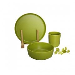 Food Grade Bamboo Tableware Eco Green Bamboo Fiber Dinner Set图1