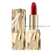 Hot Selling Customized Luxury Lipstick Golden Diamond-Cut Long Lasting Lipstick