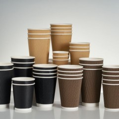 Custom Logo Biodegradable 4oz/8oz/12oz/16oz Ripple Hot Drink Coffee Paper Cup图1