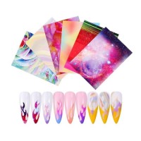 Six Colors Fashion Sticky Nail Art Sticker Factory Wholesale Nail Sticker Decoration