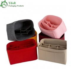 Ladies's Felt Purse Cosmetic Bag Insert Organizer Tote Bag with Zipper Wholesale图1