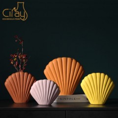 New Design Shell-Shaped Ceramic Flower Vases图1