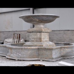 Outdoor Hand Carved Stone Pedestal Water Garden Fountain (GSF-501)图1