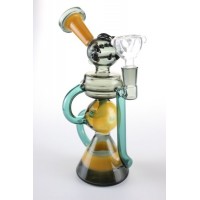 Factory Wholesale Smoking Hand Pipe with Ball Colourful Water Pipes Glass Smoking Recycler Oil and T