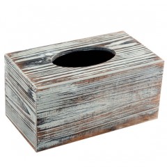 White Painted Wood Tissue Box for Napkin Dispensing图1