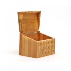 Natural Bamboo Square Tea Storage Tea Box图1