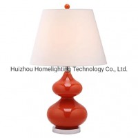 Jlt-4552 Simple Designer Glass Base Table Lamp with Fabric Shade for Living Room