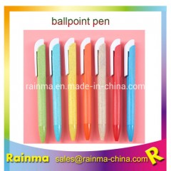 Retractable Color Wheat Straw Logo Pen for Promotional Gift图1