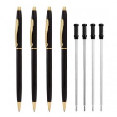 Retractable Promotion Ballpen Metal Ballpoint Gel Pen Twist Fountain Pens图1