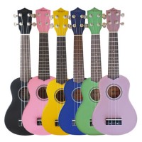 Wholesale Aiersi Sinomusik Wood Ukelele Colourful Soprano Ukulele for Children