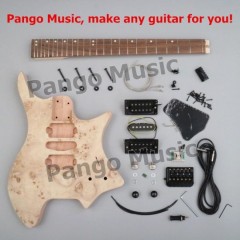 Pango Music Headless DIY Electric Guitar Kit with Spalted Veneer (ZQN-004)图1