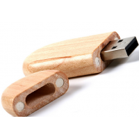 Creative round wooden USB flash drive