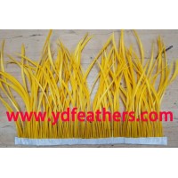 Dyed Yellow Stripped Goose Biots Fringe from China