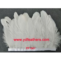 High quality white rooster tail feather fringe for wholesale