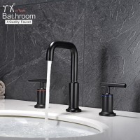 matte black basin faucet dual handle with three hole