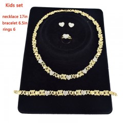 High quality 18K gold-plated X teddy bear kids jewelry set图3