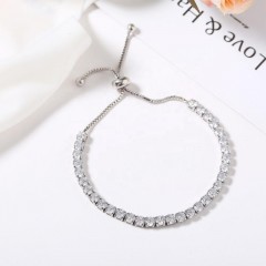 Jewelry 18k Rose/White Gold Chain Round  Zirconia Diamond图3