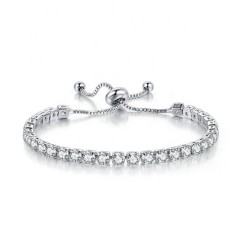 Jewelry 18k Rose/White Gold Chain Round  Zirconia Diamond图4