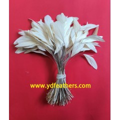 Stripped Bleached Black Rooster Tail Feather From China图1